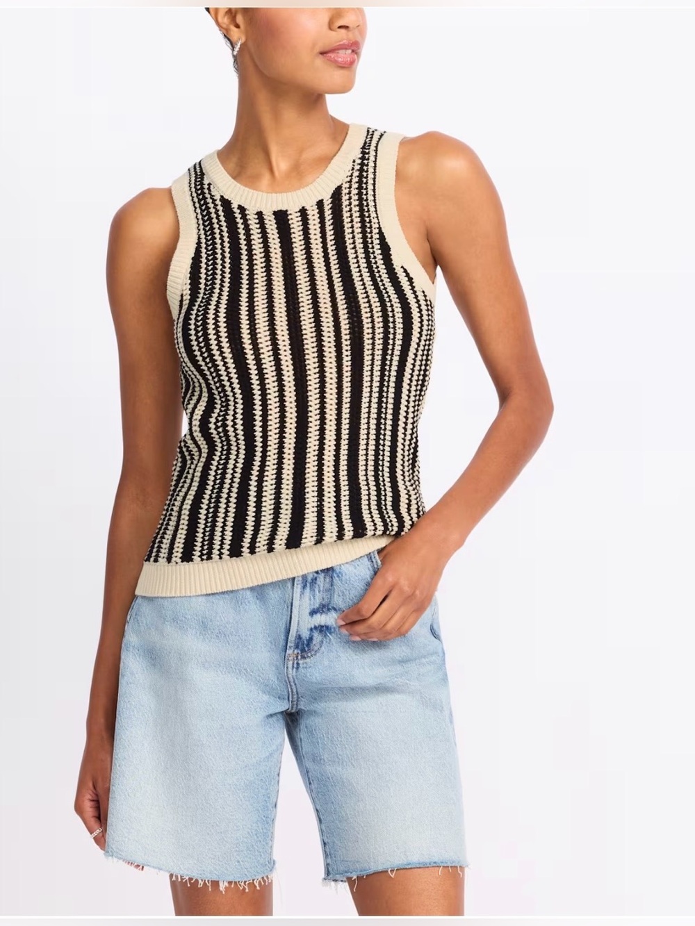 Sanctuary Natural State Heather Tank Cotton Sweater